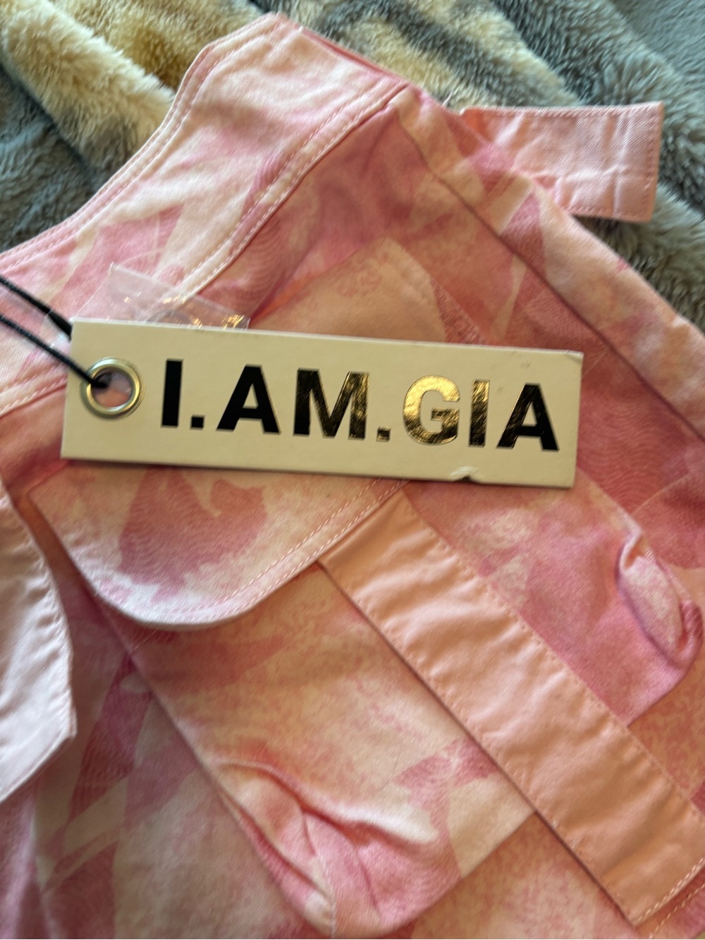 I.AM.GIA Pink Camo Cargo Mini Skirt with Utility Pockets - Picture 5 of 6
